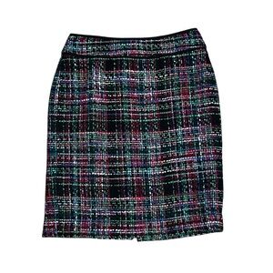 Talbots Wool Blend Lined Pencil Skirt Textured Tweed Sz 4P Petite